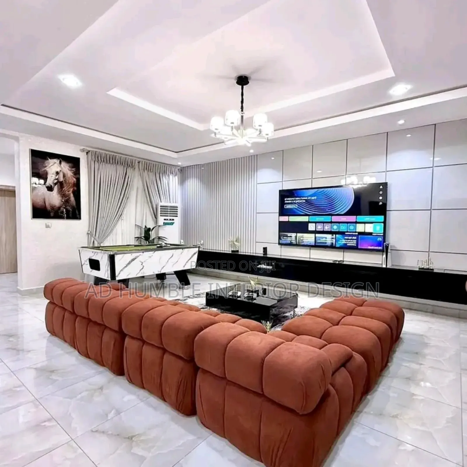 Brown L Shape Luxurious Sofa Chairs