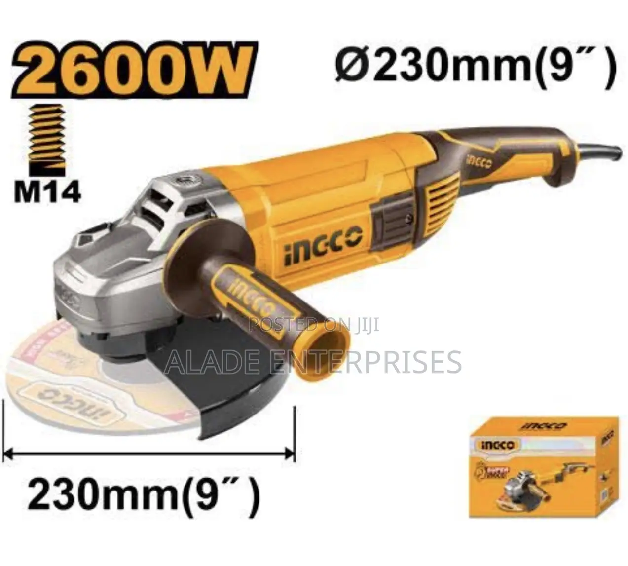 Ingco 9"/230mm Angle Grinder 2600w