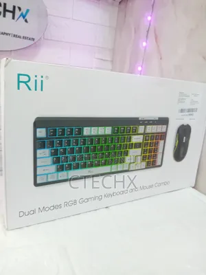 Rii Rk301 2.4g+Bluetooth Wireless Keyboard and Mouse Rgb, Rechargeable