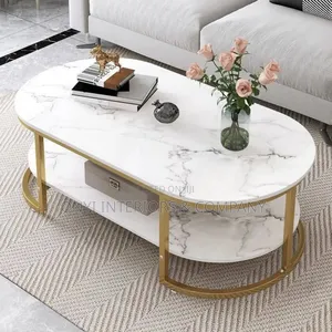 Unique Marble Top Center Table (Black)