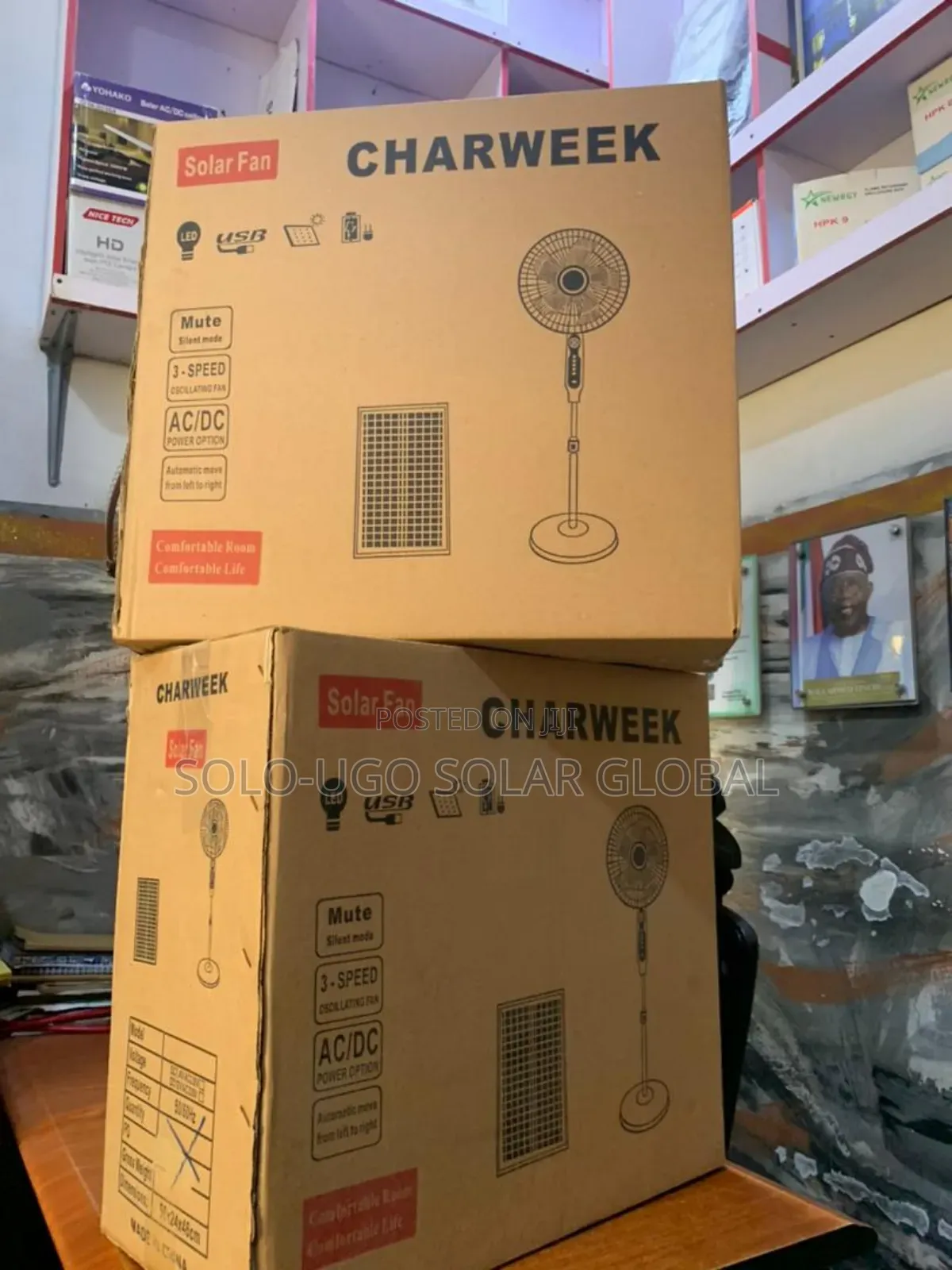 Charweek Solar Fan Ac/Dc