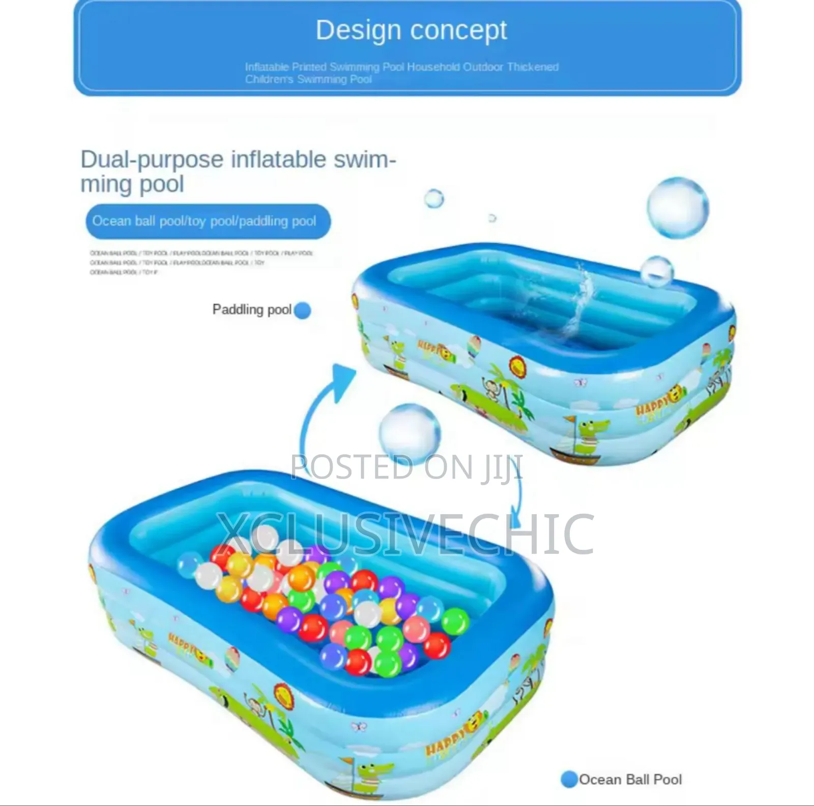 Inflatable Swimming Pool for Kids (With Automatic Pump)