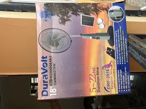 Duravolt 18-Inch 3-in-1 Rechargeable Solar Standing Fan