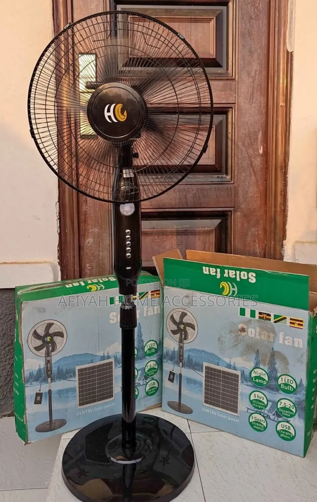 Solar Fan and Panel Big Standing Fan