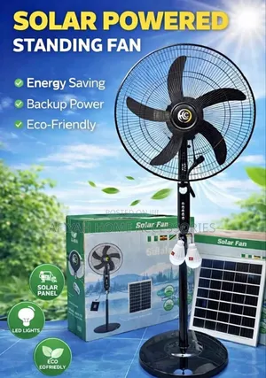 Solar Fan and Panel Big Standing Fan