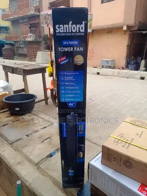 46" Matte Black Sanford Electrical Tower Fan
