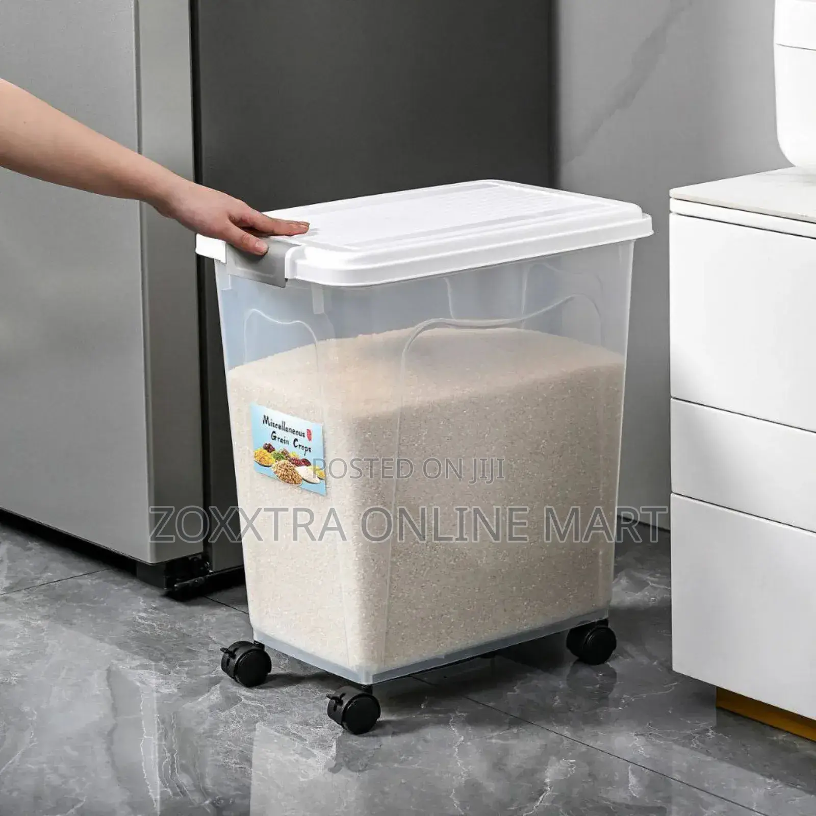 40l Rice Bucket With Wheel