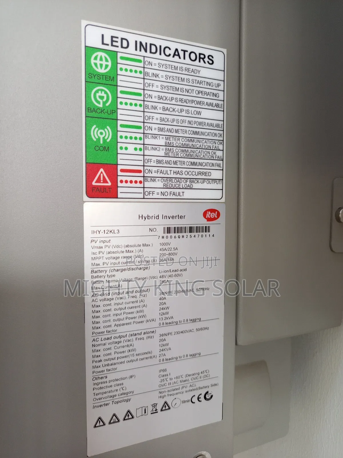 12kva Three Phase Ess Itel Hybrid Inverter