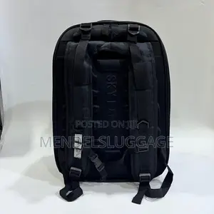 Sky Express Classic Black Backpack With Silver Zippers