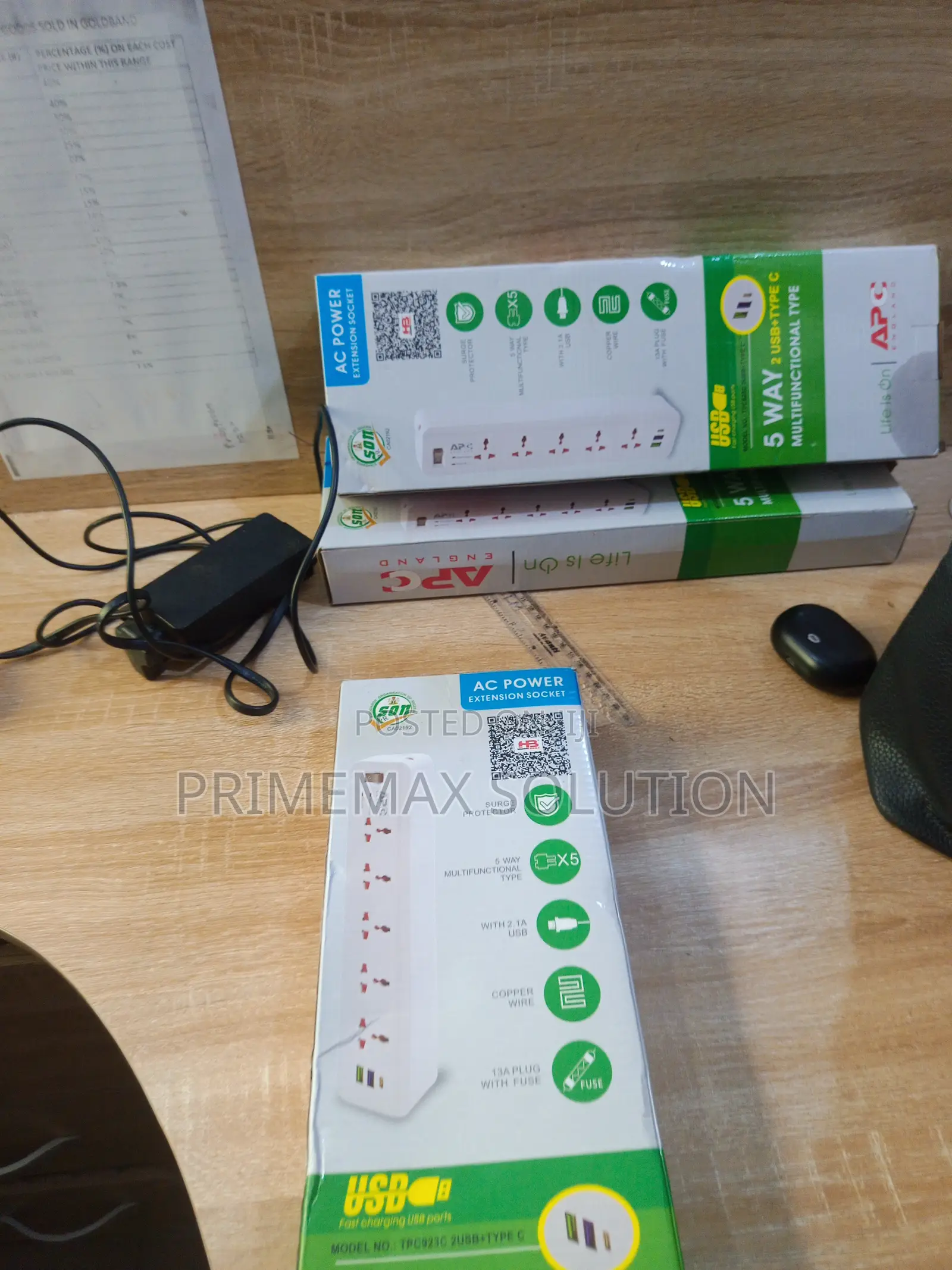 5-Way Extension – Usb Fast Charge + Surge Guard