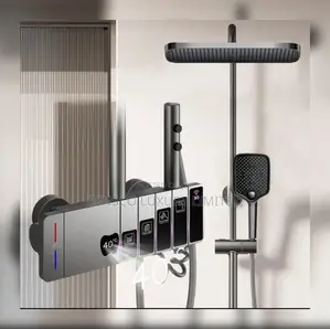 Smart Digital Thermostatic Rainfall Shower System With Led Display