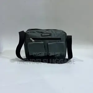 Light Gray Meerkat Shoulder Bag With Front Pockets