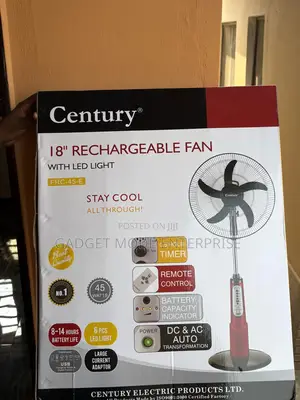 Century 18-Inch Solar Rechargeable Fan