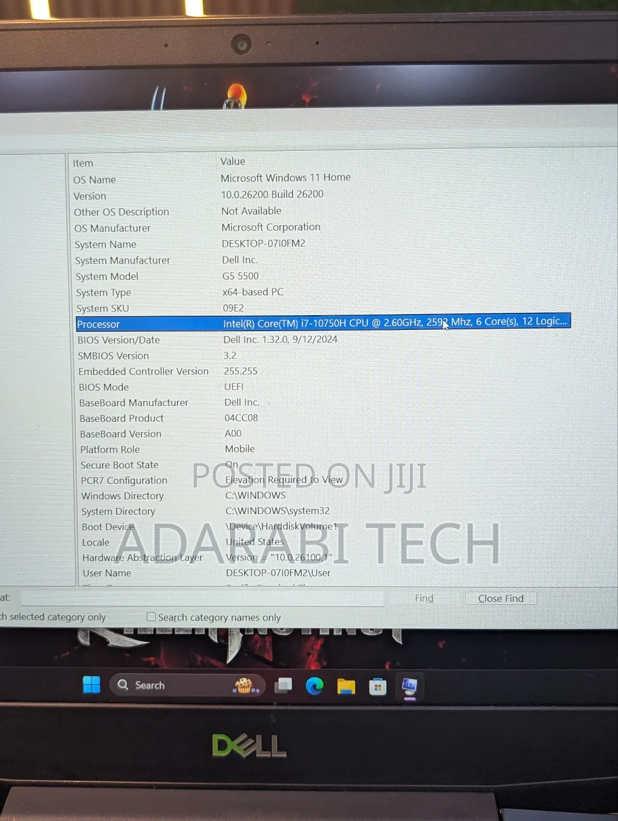 Laptop Dell G5 16GB Intel Core i7 SSD 512GB