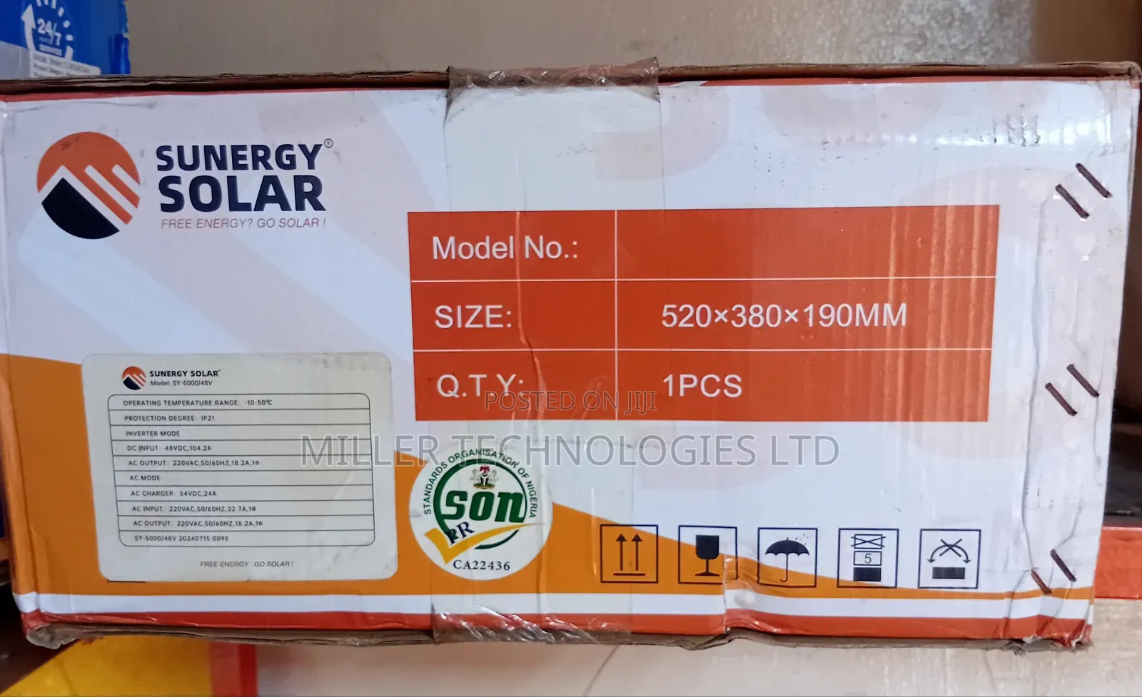 Sunergy Inverter 5kva for sale - MILLER TECHNOLOGIES LTD Price: ₦ ...