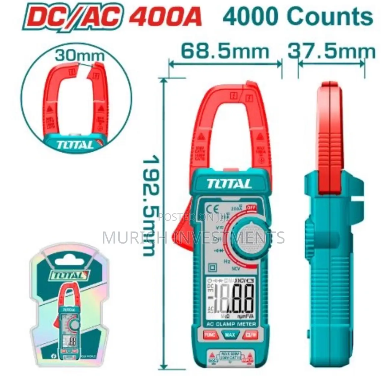 Total Dc/Ac Clamp Meter 400a (Tmt762002)