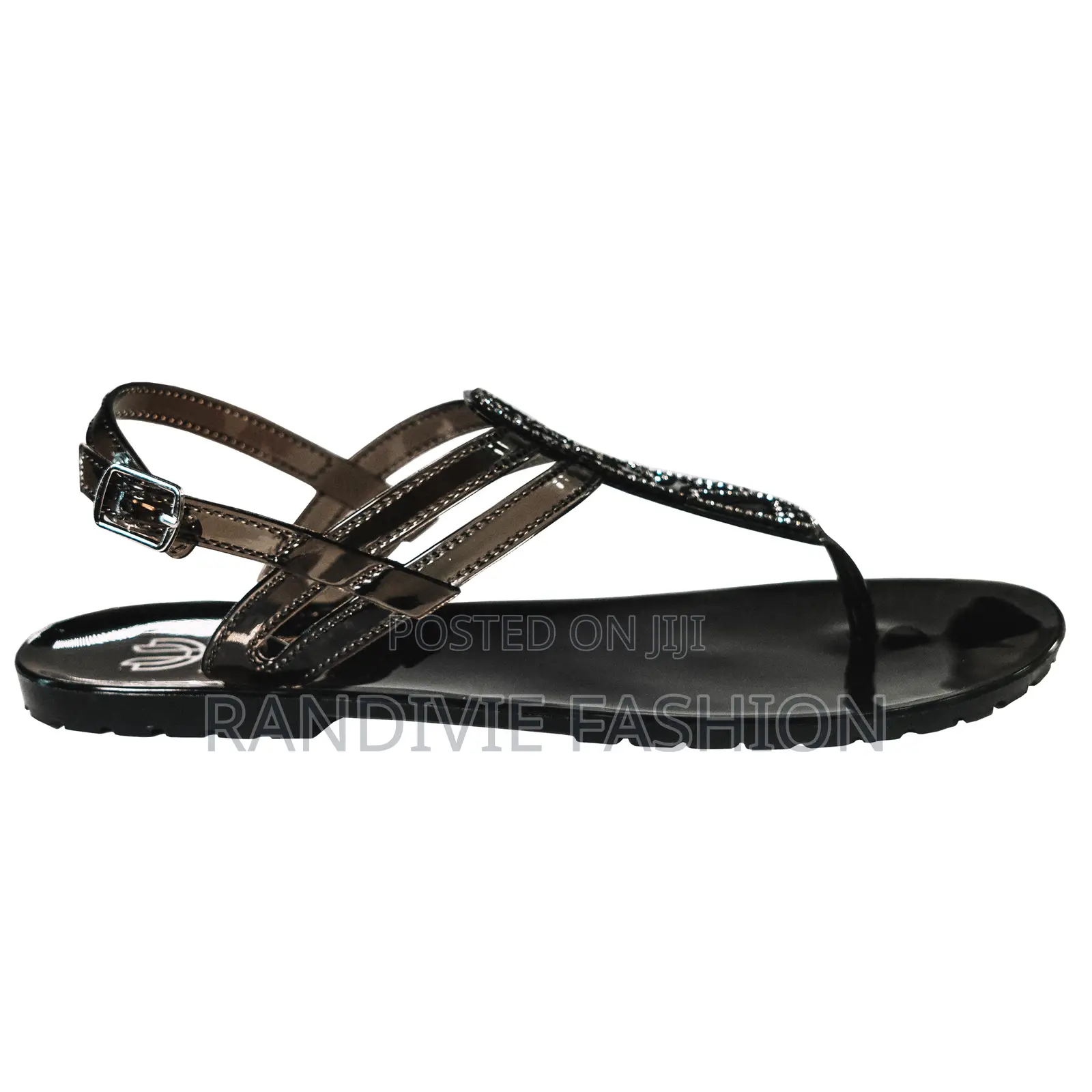 Black- Leaves Sandals