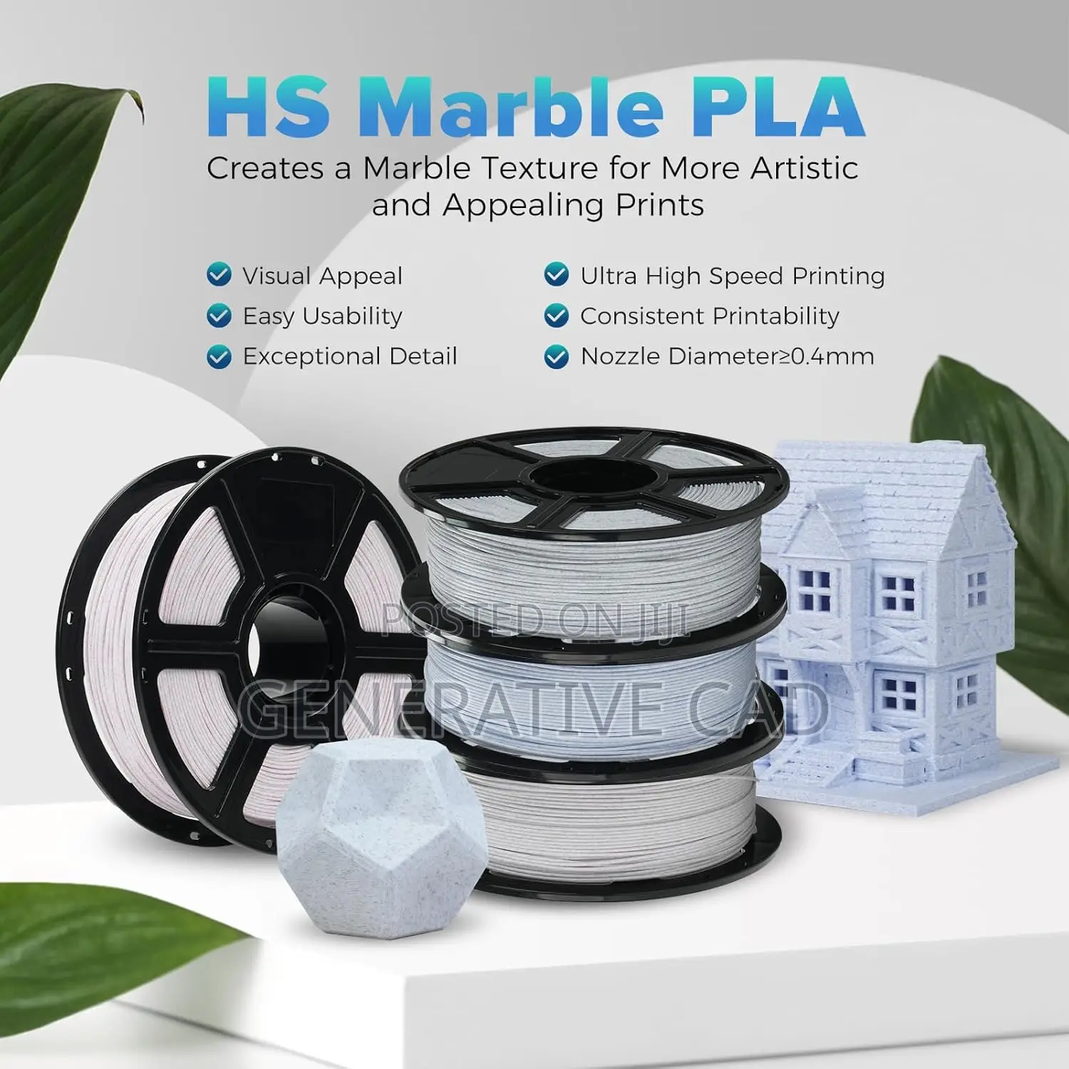 Flashforge Hs Pla Marble - 1kg - Blue