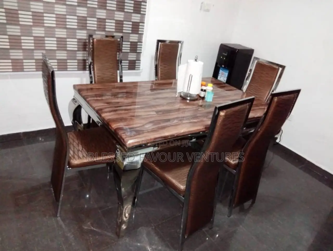 High Quality Imported, Marble Dining Table With Six Chairs Available