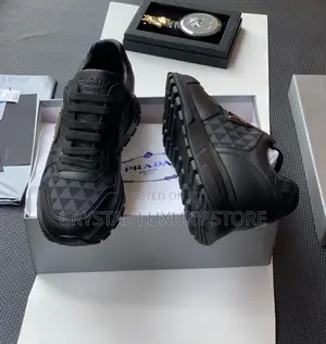 Prada Quality Luxury Men Black Sneakers