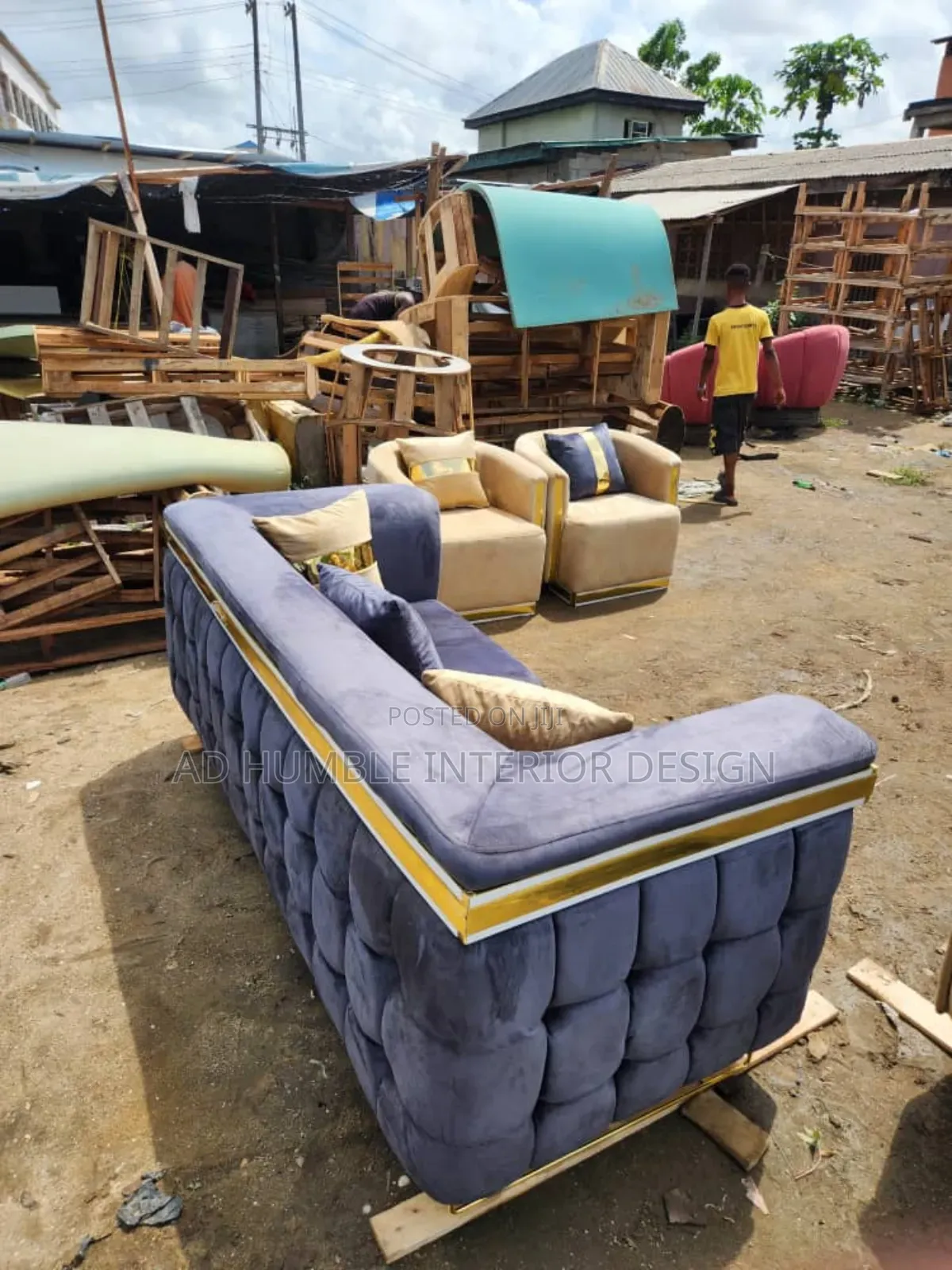 Cream Hand Made Sofa Imported Standard