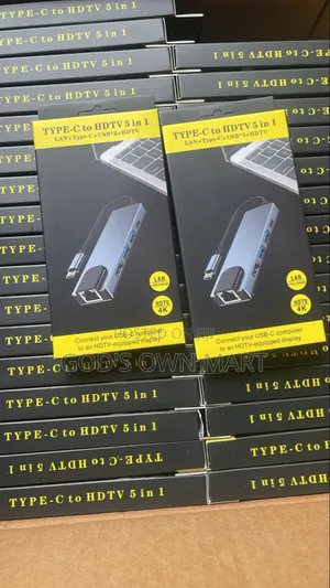 5 in 1 Usb Type C Hub Hdmi Rj45 Lan Adapter for Macbook Pro