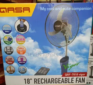 Qasa 18-inch Rechargeable Standing Fan With Remote Control 7918 Vigor