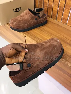 Men’S Luxury Ugg Double Sole Suede Cover Slide