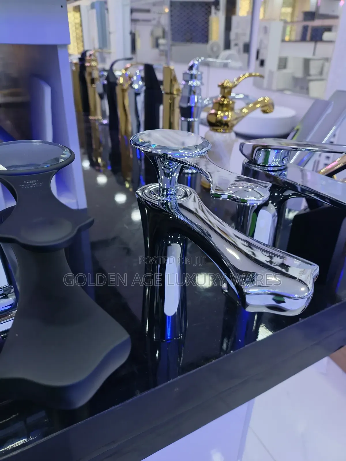 Crystal Top Brass Basin Mixer