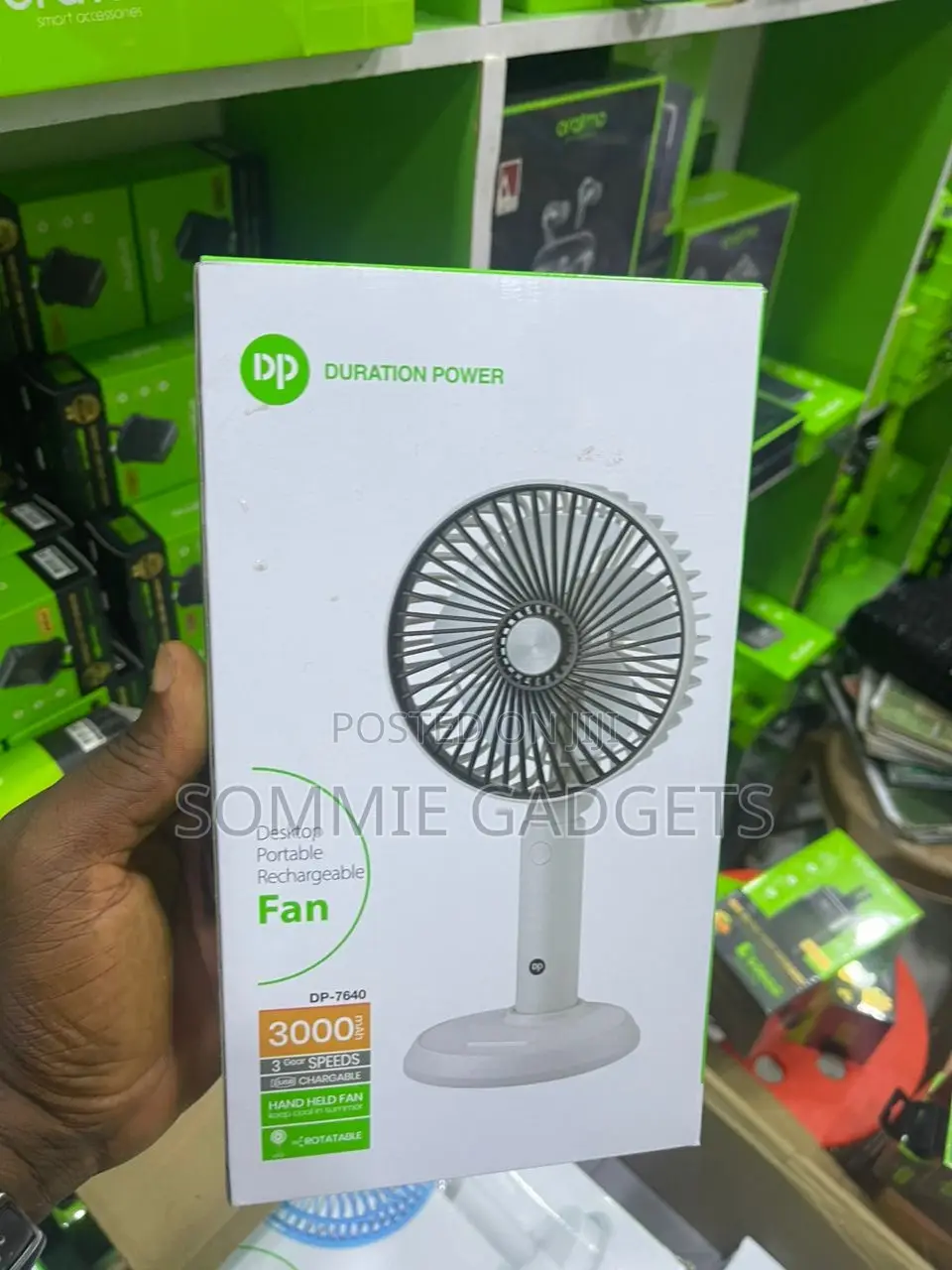 Dp 7640 Rechargeable Fan,3000mah