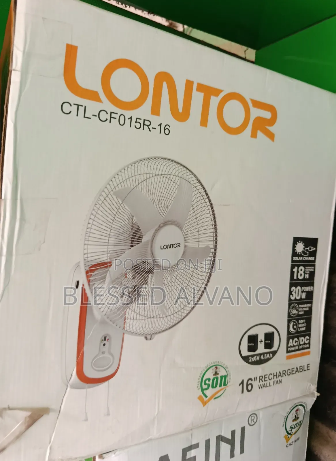 Lontor Rechargeable Wall Fan