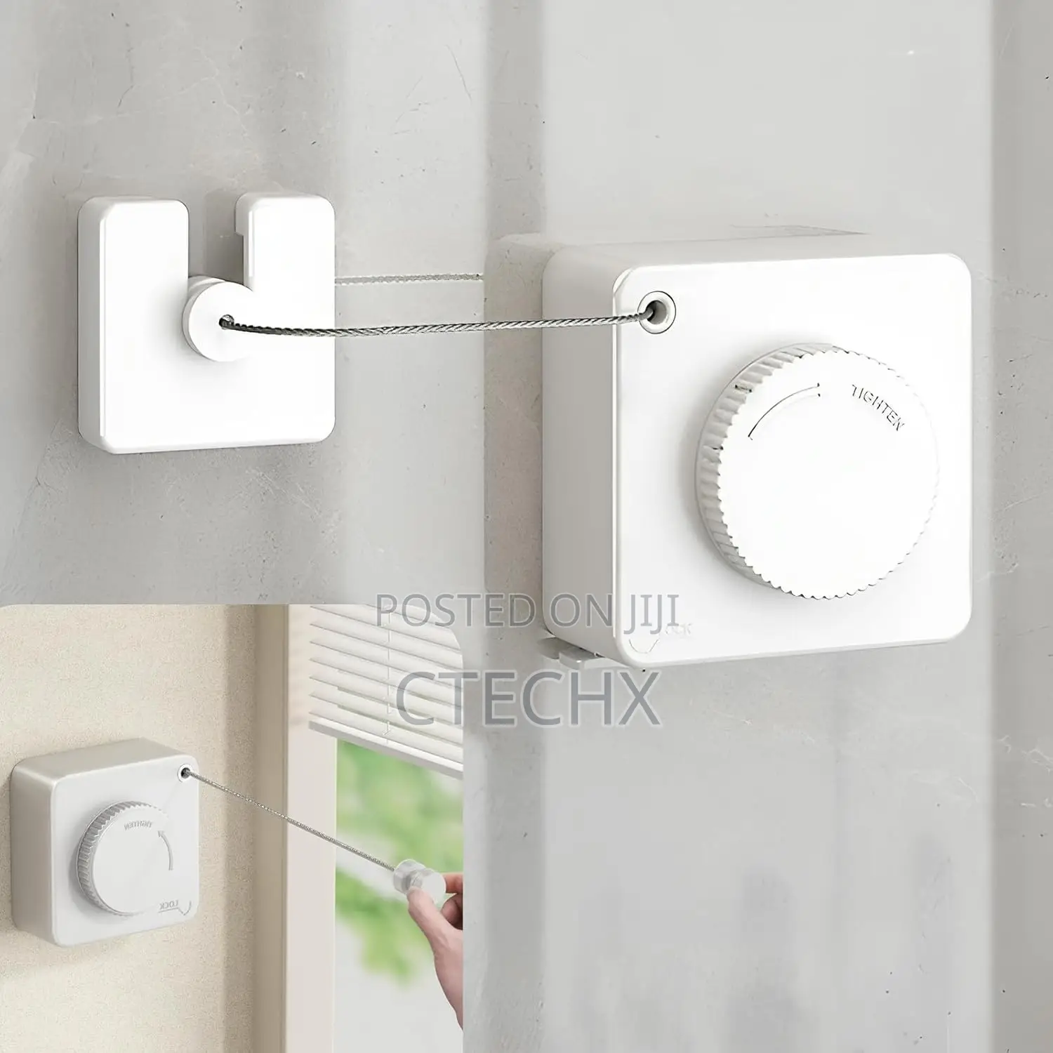 (4.2m) Retractable Clothesline, Indoor Outdoor Heavy Duty , Wall Mount
