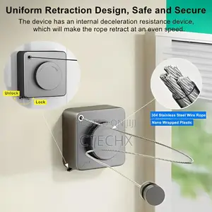 (4.2m) Retractable Clothesline, Indoor Outdoor Heavy Duty , Wall Mount