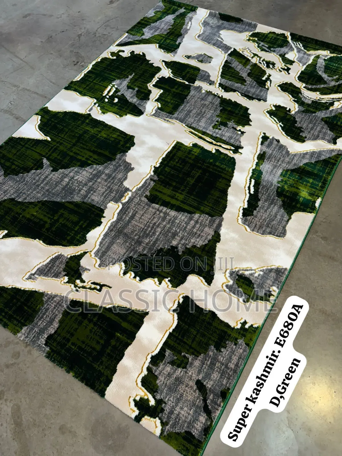 Super Green Turkish Center Rug