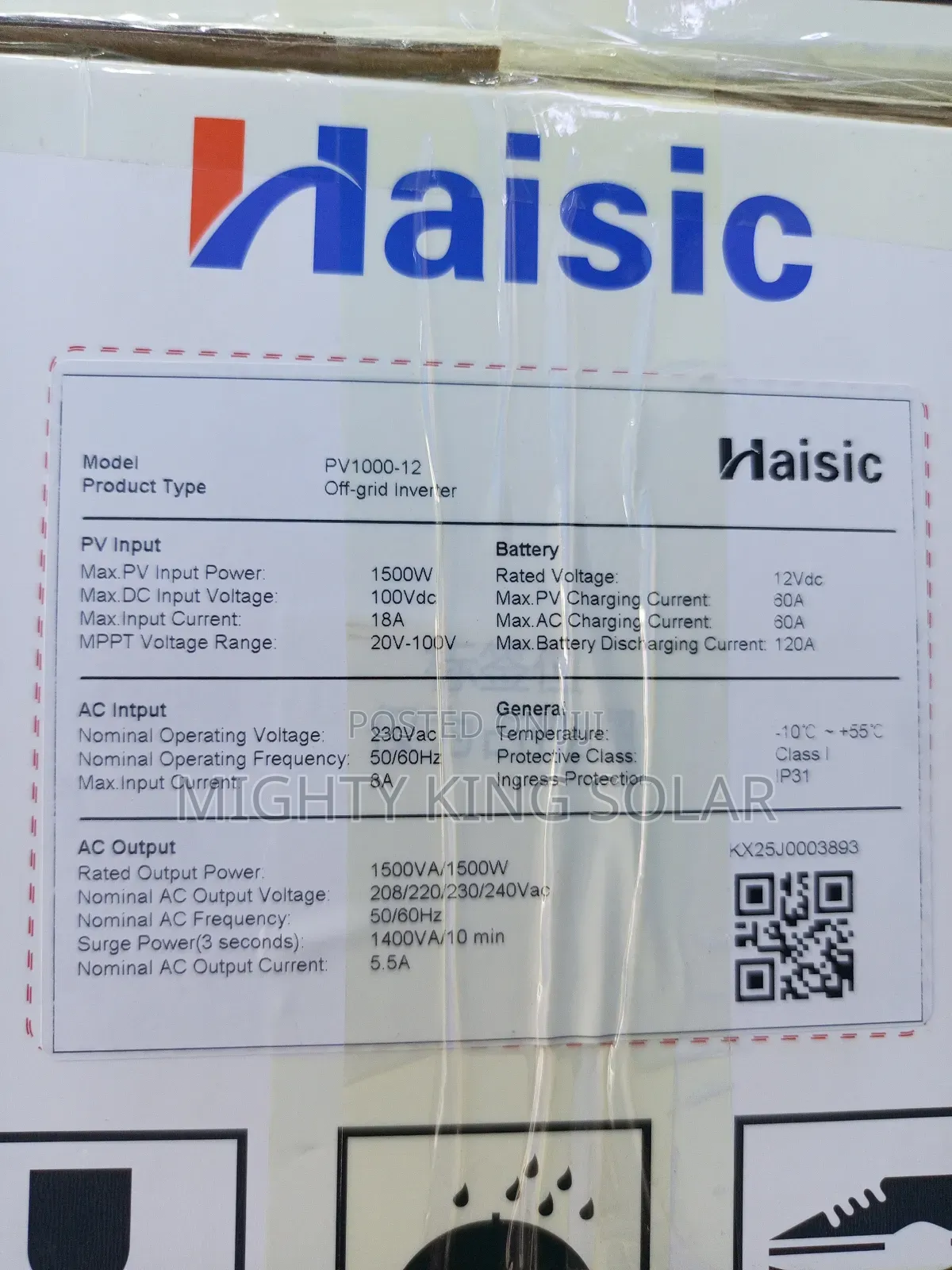1.5kva Haisic Hybrid Inverter New Face