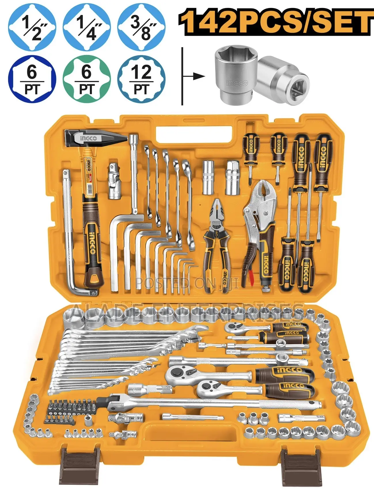 Ingco 142 Pcs Combination Tools Set