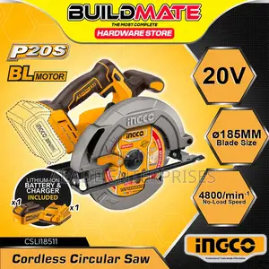 Ingco 20v Cordless Lithium-ion Circular Saw With Brushless Motor