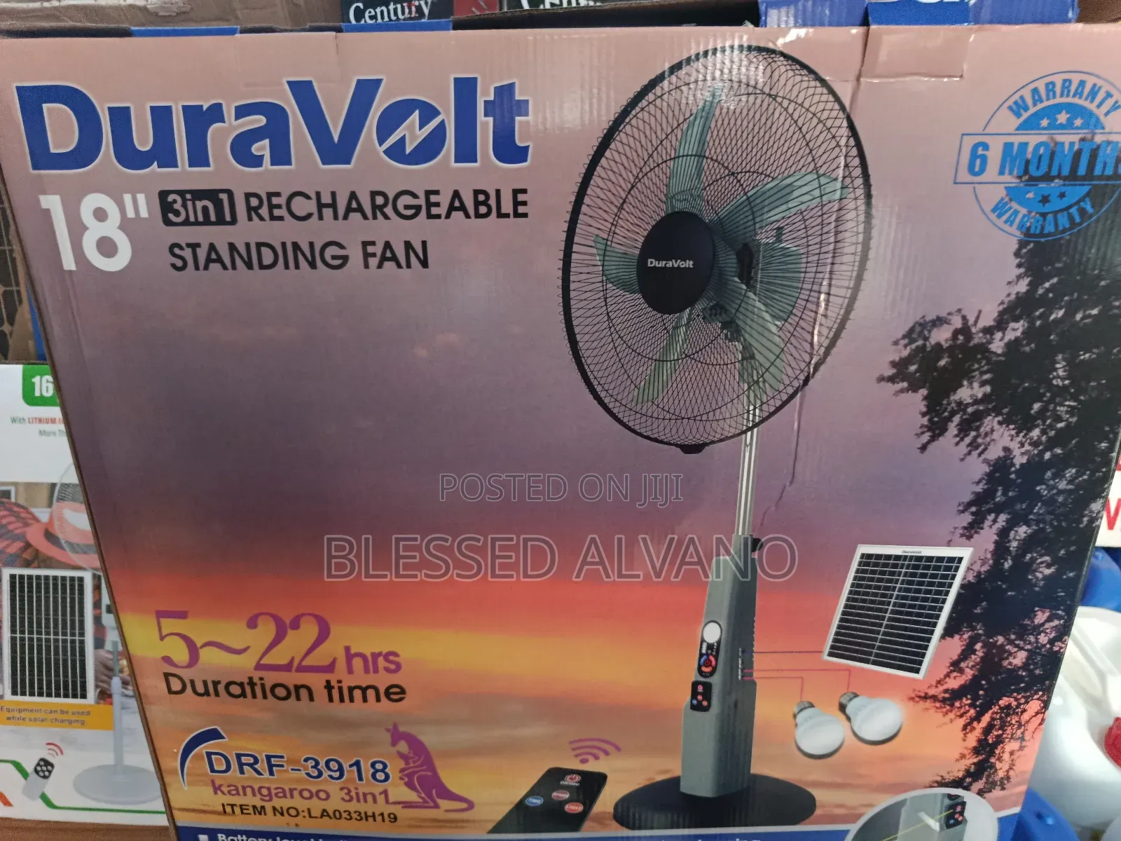 Duravolt 18 Inches Solar Standing Fan