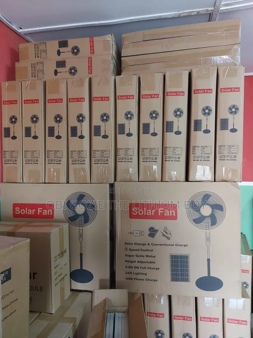 Rechargeable 16inch Solar Fan With Solar Panel and One Emergency Bulb