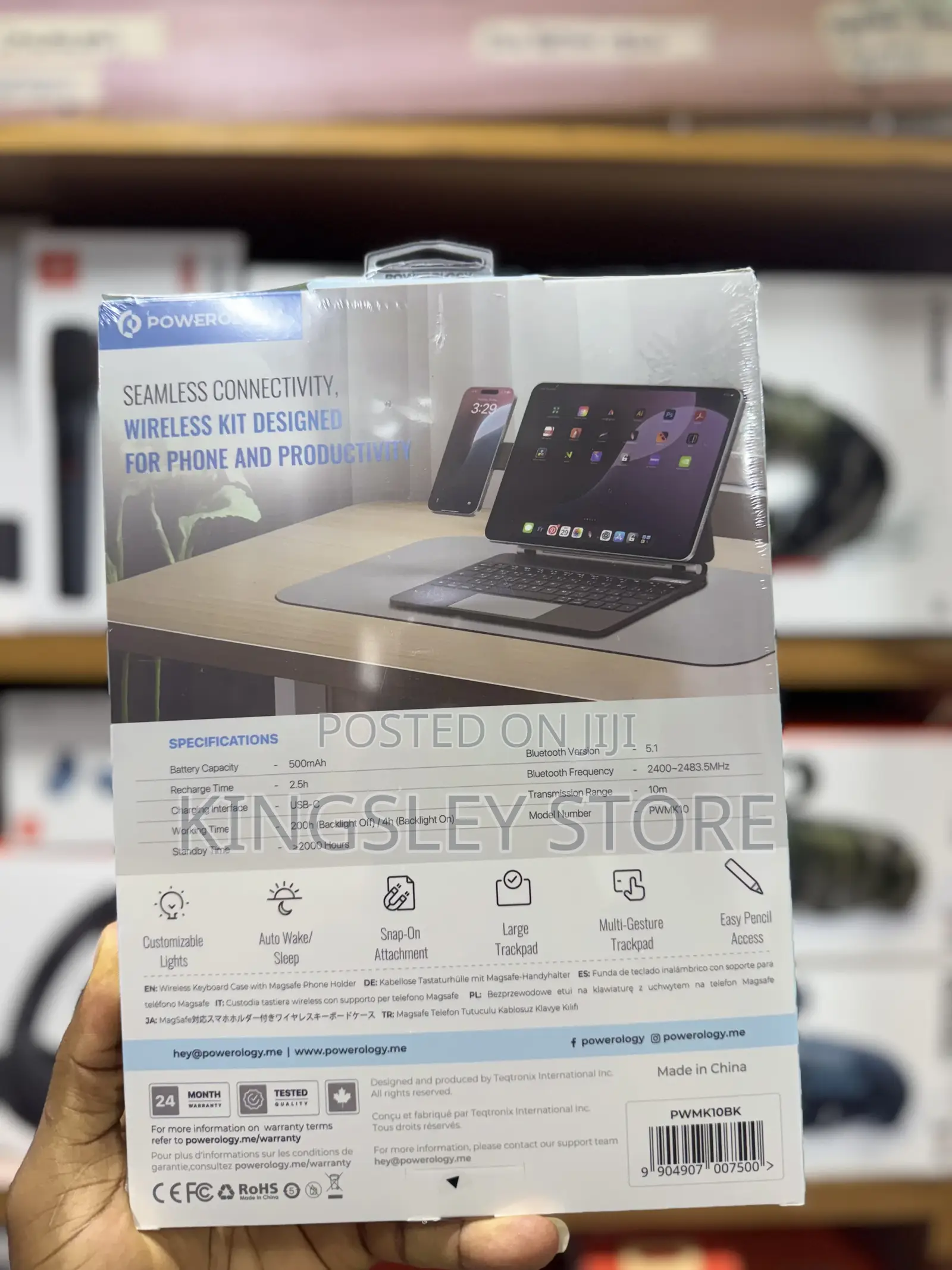 Powerology Dynaboard Wireless Keyboard Case For iPad 10th Gen