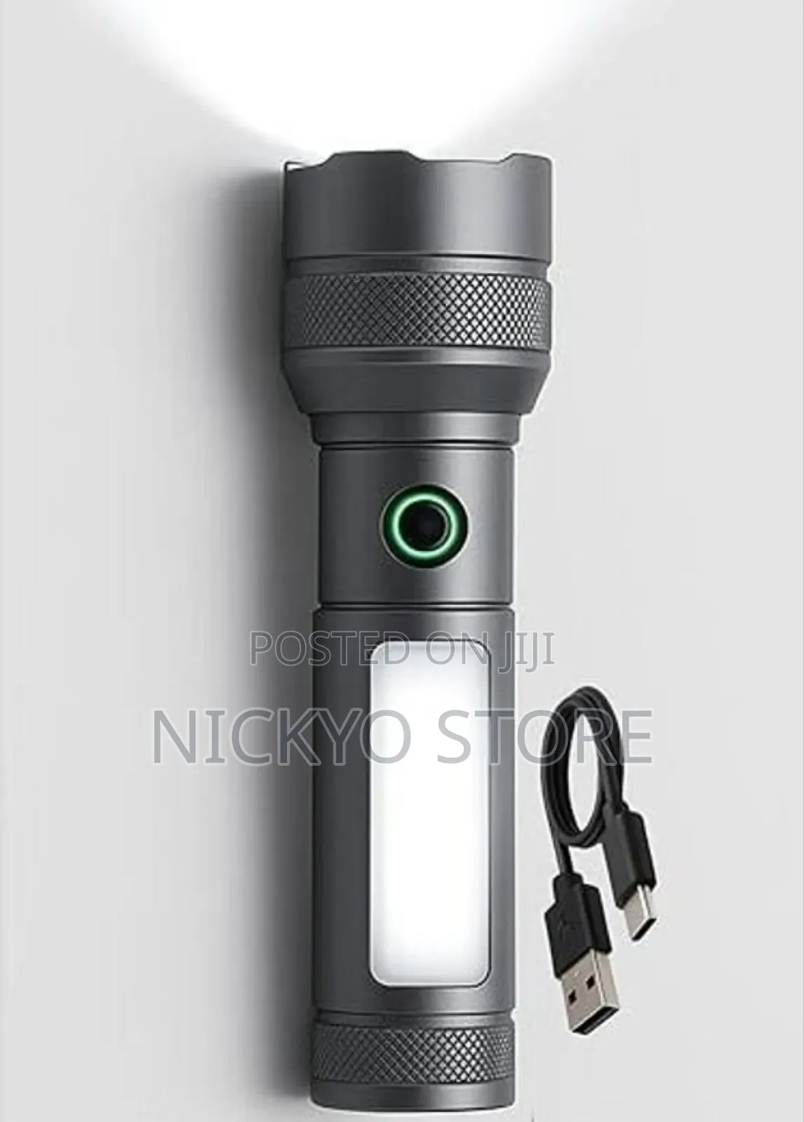 2-in-1 Rechargeable Flashlight + Side Lamp