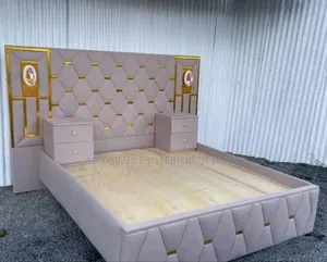 Luxury Design Padded Bedframe With Light Deco