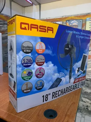 Qasa 18"Rechargeable Solar Fan(4in1)