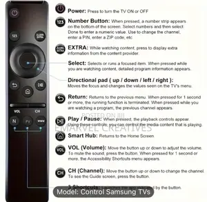 Remote Control for Samsung TVS - Compatible With Led, LCD Hdtv, ,