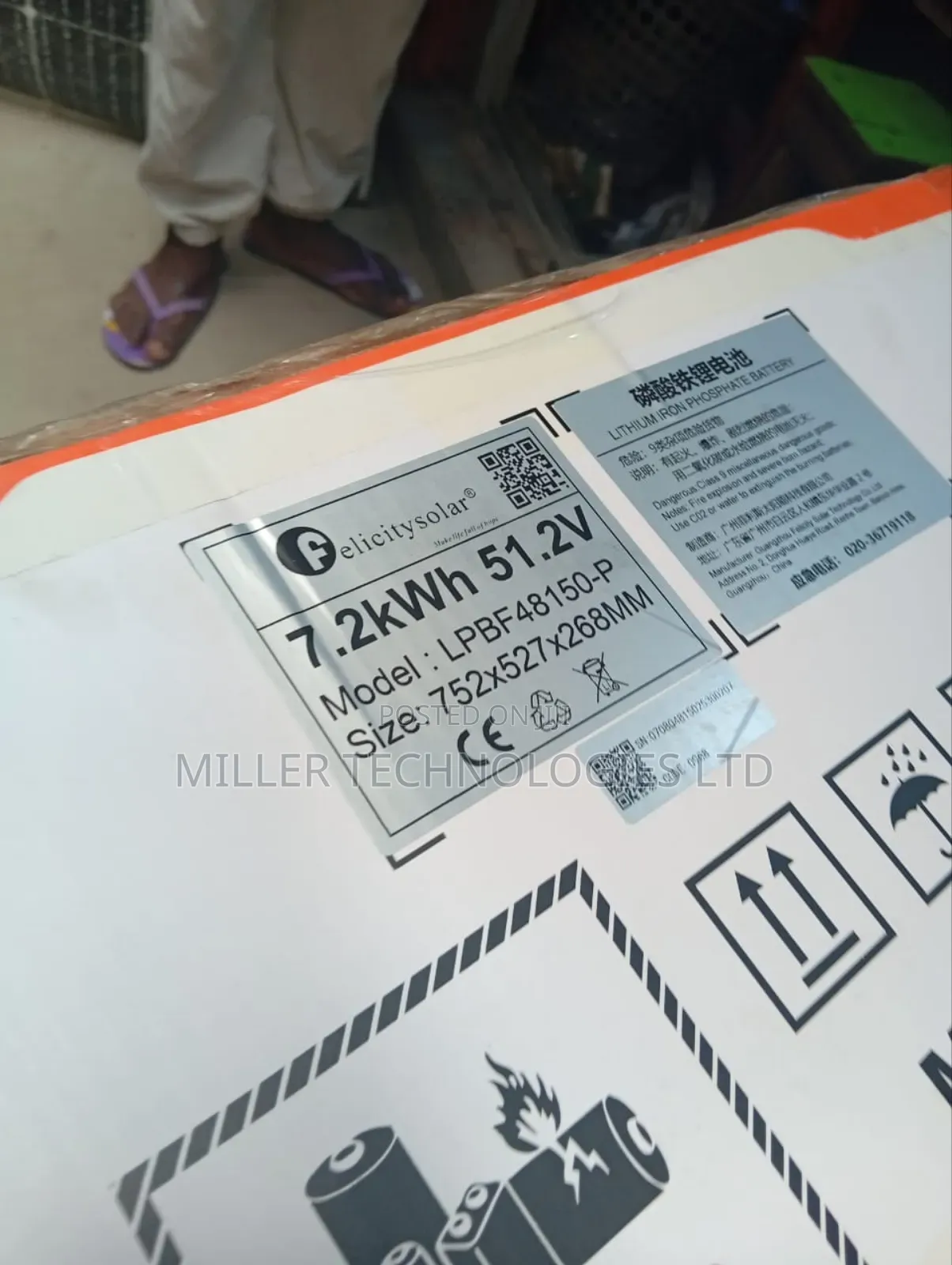 Felicity Lithium Battery 7.2kwh 48v Model Un3480