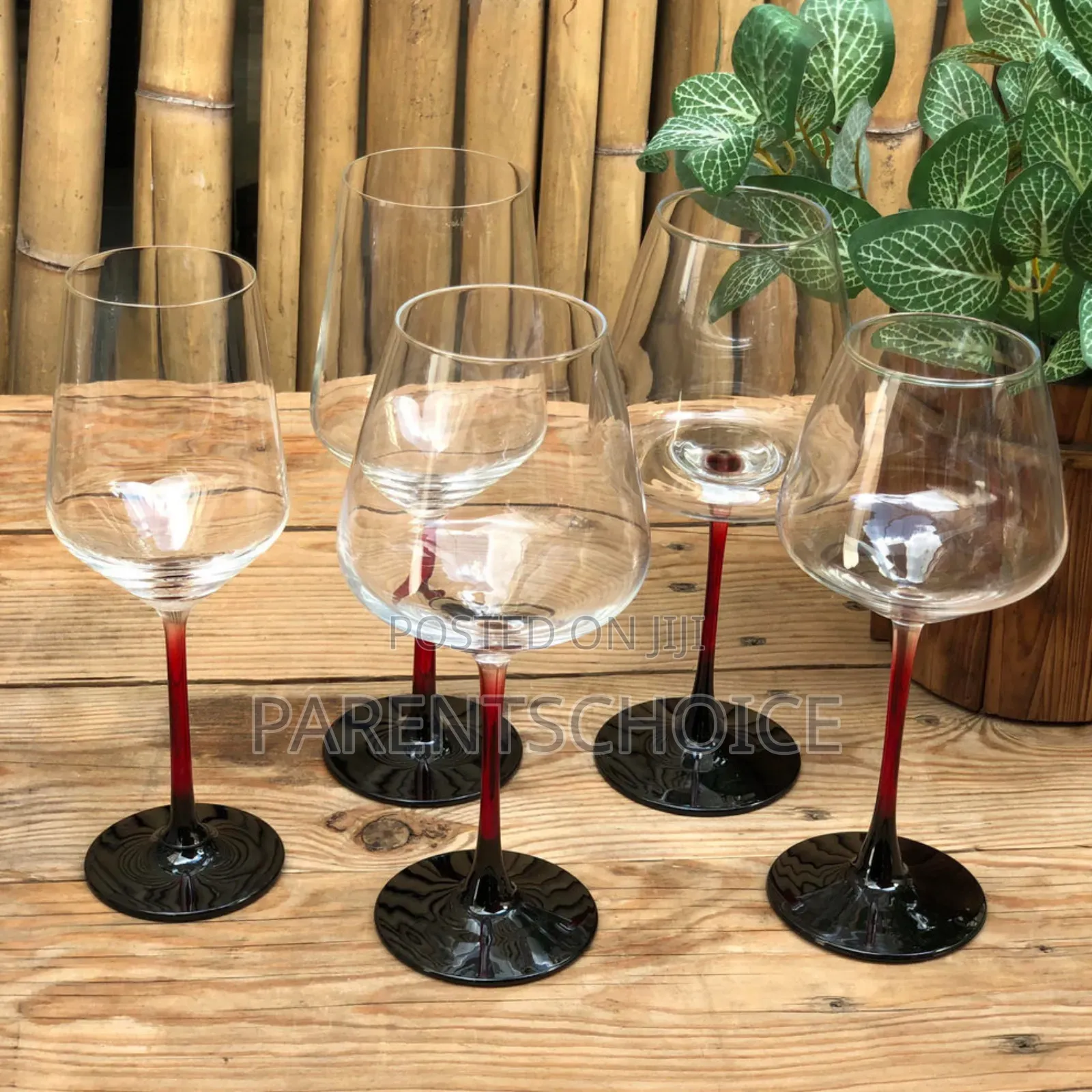 Goblet Clear Wine Glass Cup - 6pcs