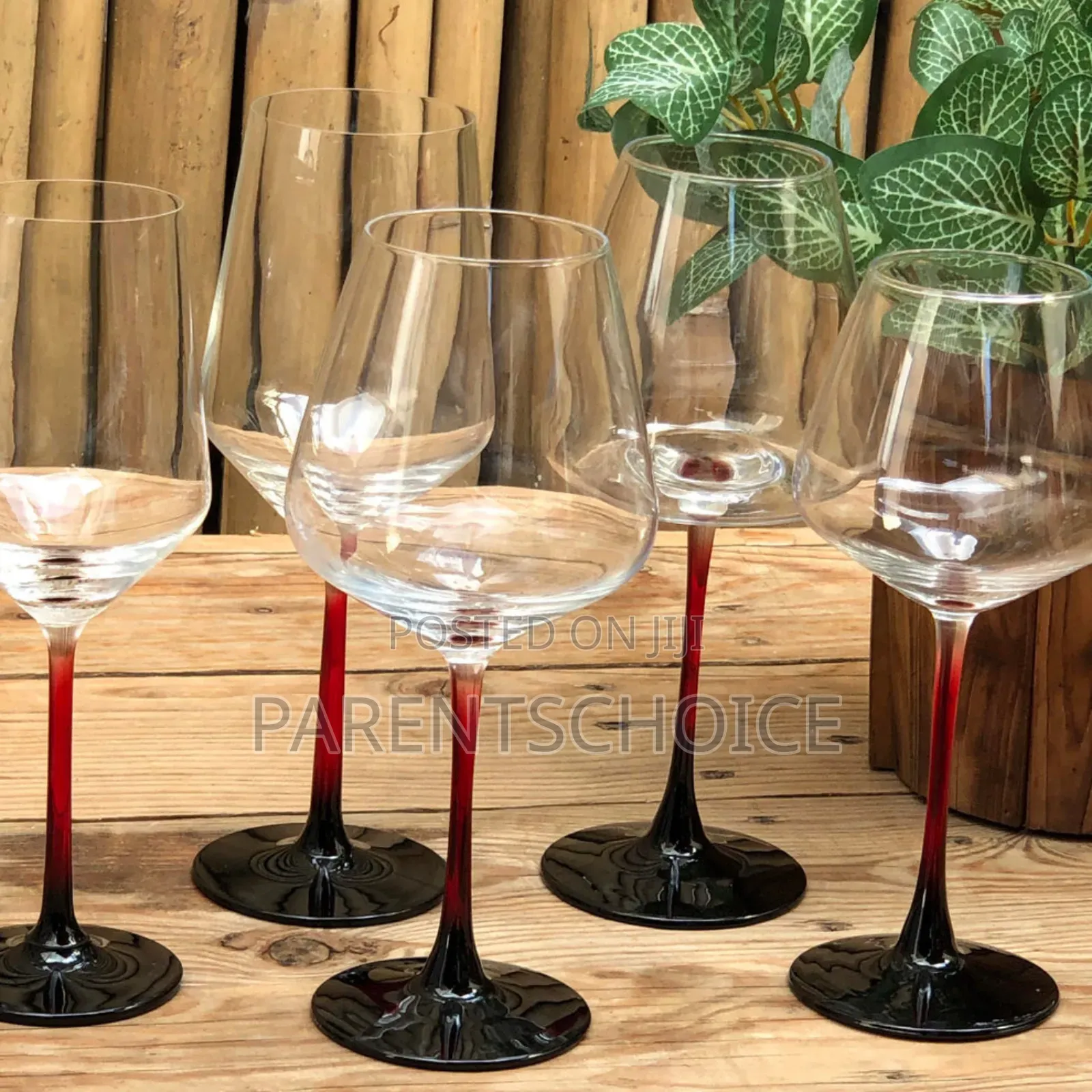 Goblet Clear Wine Glass Cup - 6pcs