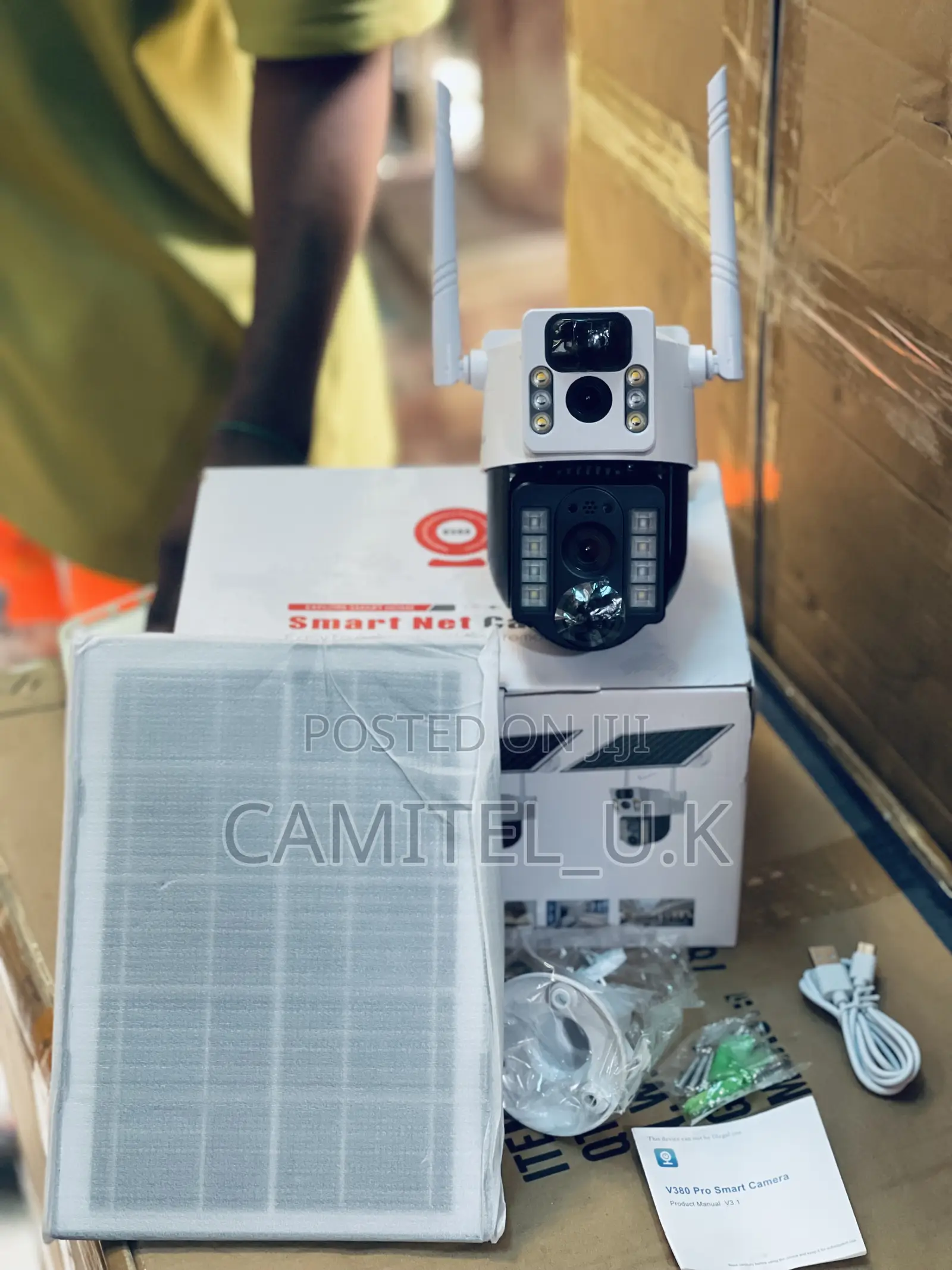V380 Pro 4g Dual Lens Solar Powered PTZ Security Camera