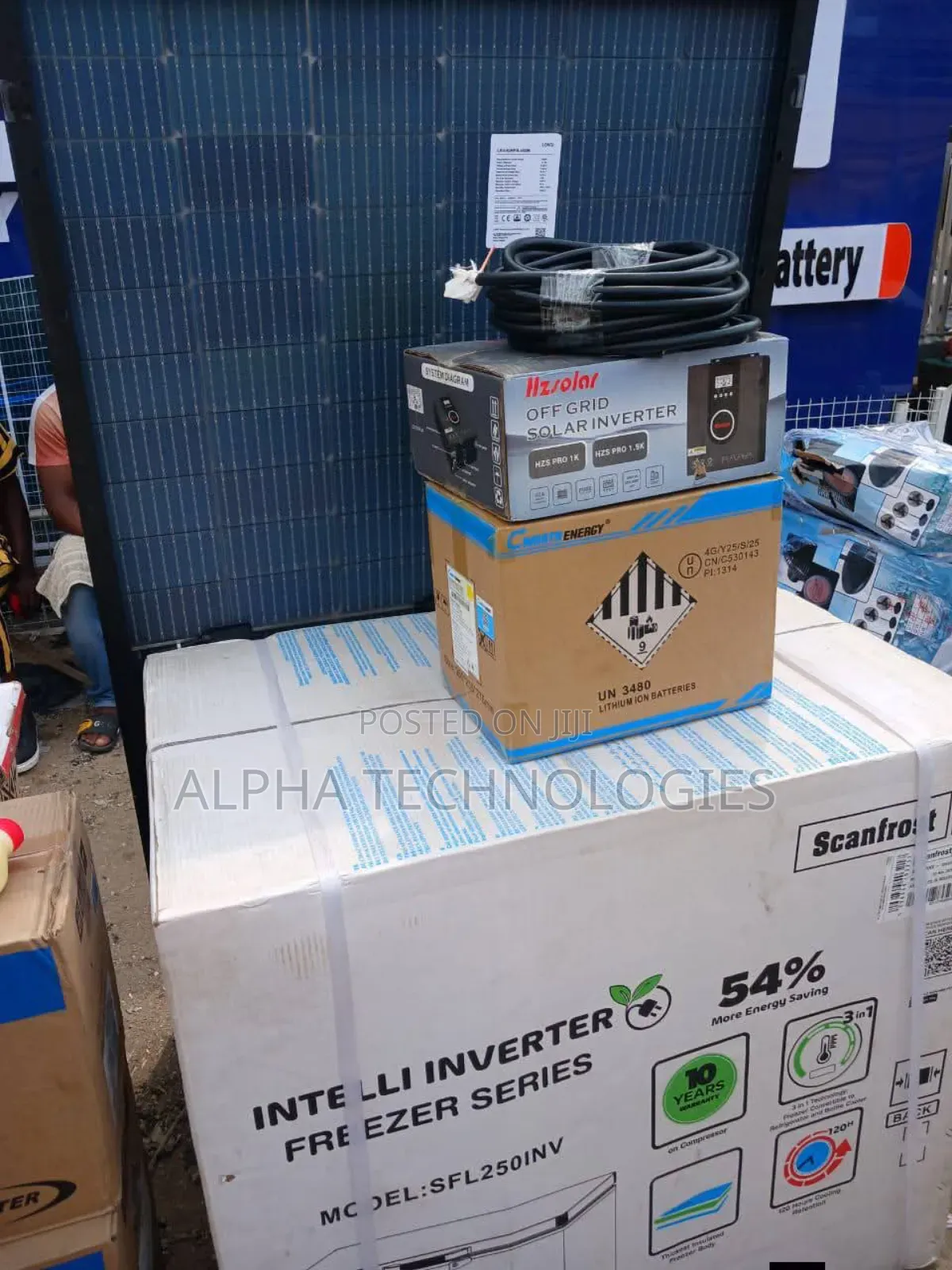 Complete Solar Freezer and It's Inverter Accessories