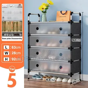 5 Layer Shoe Rack With Cover (Four Shoe Space)